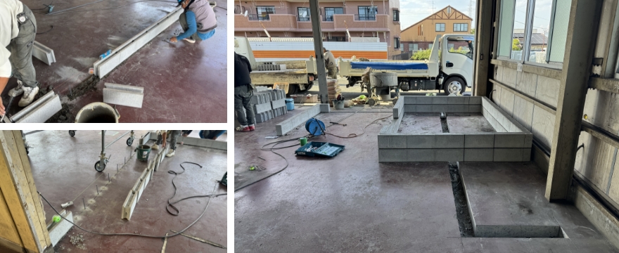 部屋割りのための基礎づくりの写真