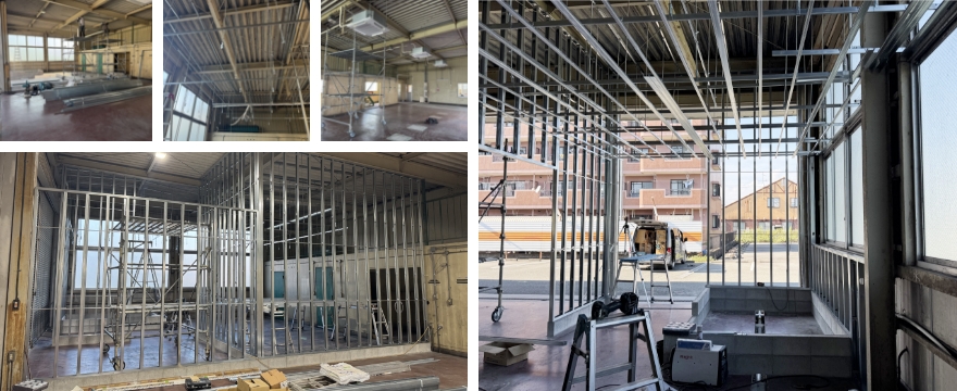 部屋割りのための骨組の写真